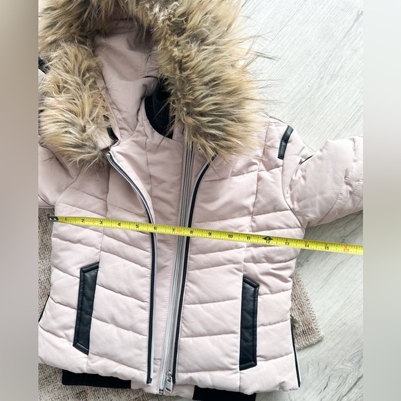 Point Zero Winter Hooded Jacket- Removable Fur- Blush - Size 5 - Picture 16 of 16